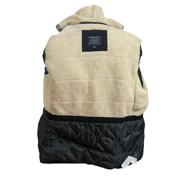 AMERICAN EAGLE Men’s LT Black Canvas Full Zip Hooded Quilted Jacket - Picture 6 of 11